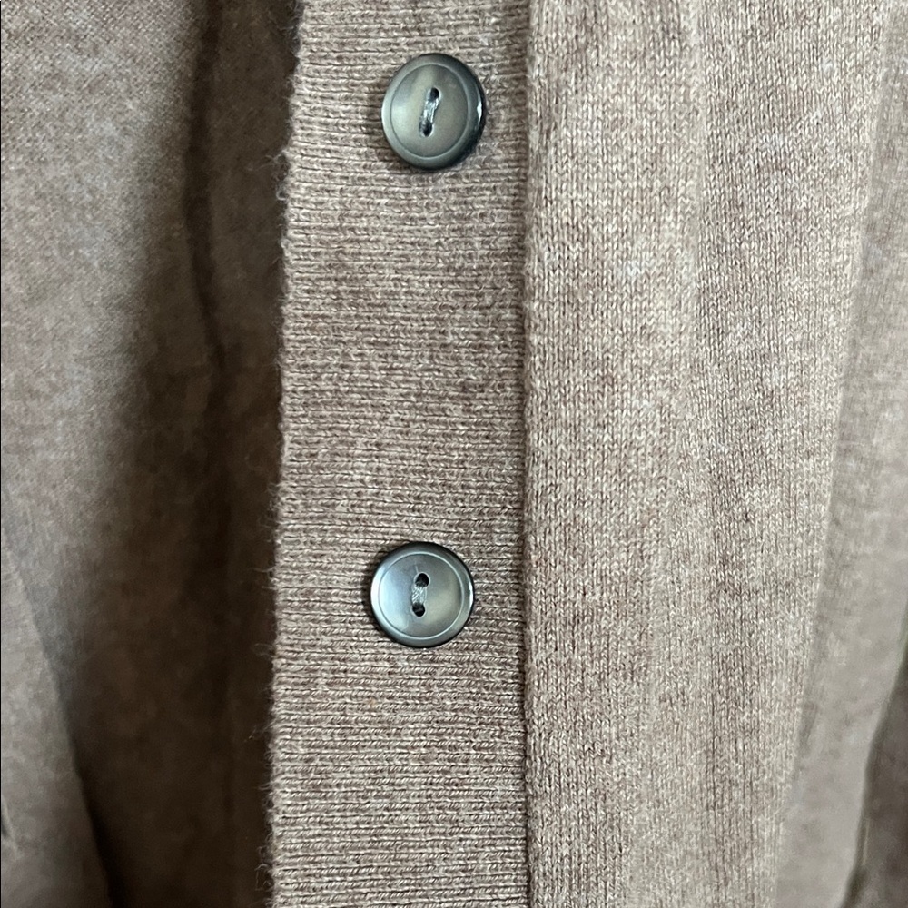 Women's Brown  cashmereCardigan Sweater - Picture 3 of 6